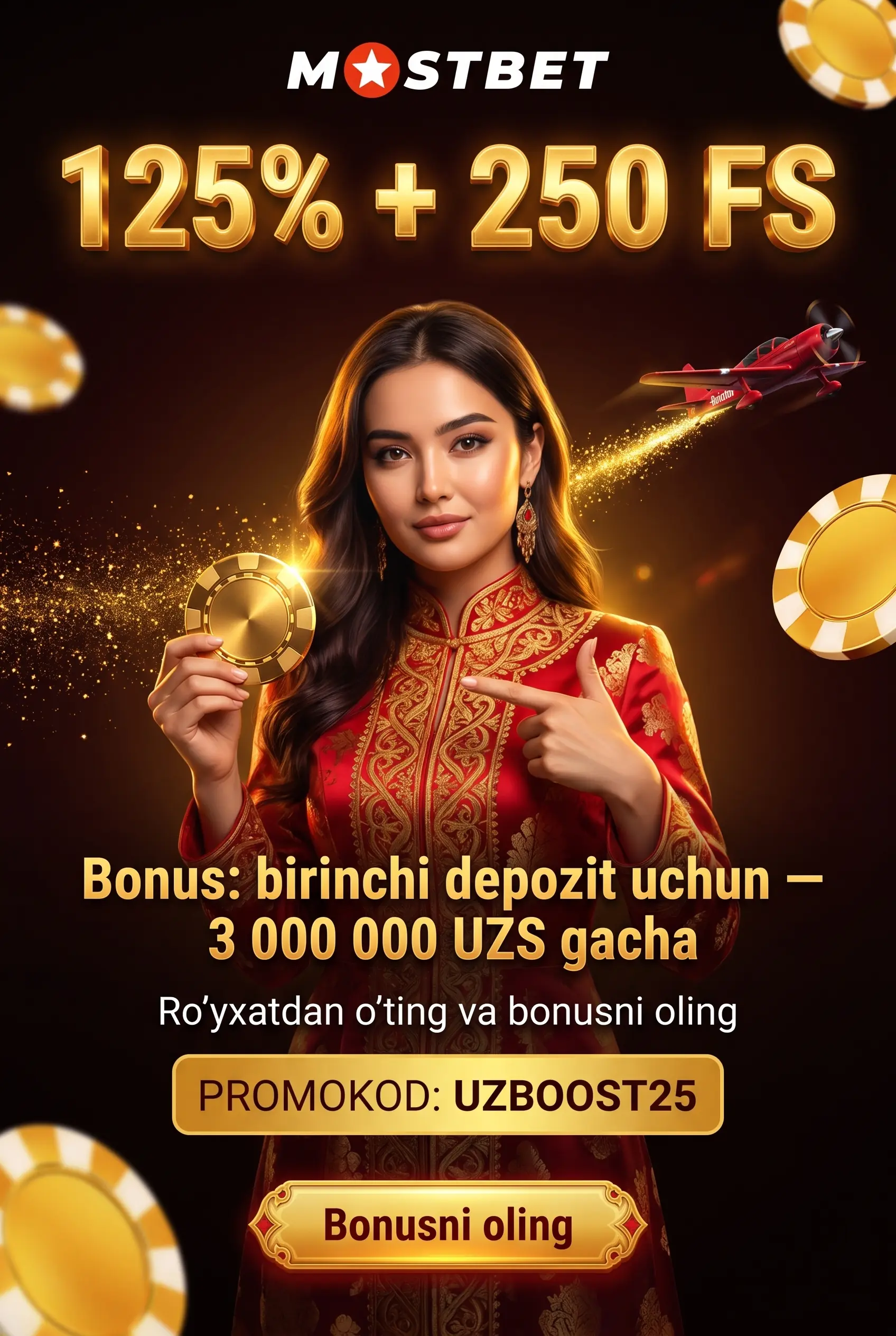 Mostbet xush kelibsiz bonusi