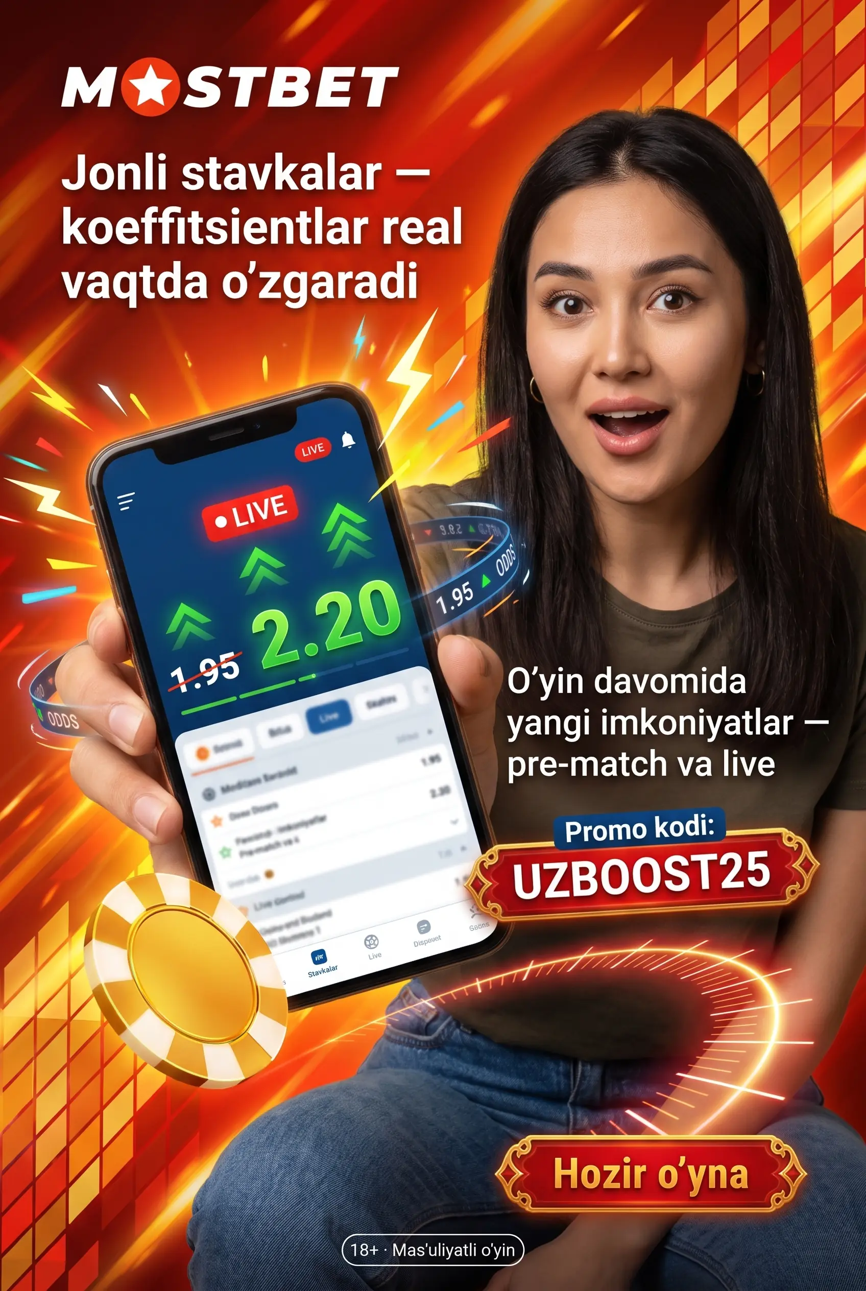 Live stavkalar rejimi